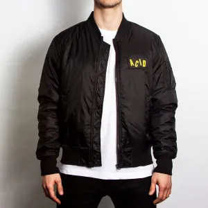 Acid Letter - Padded Bomber Jacket - Black