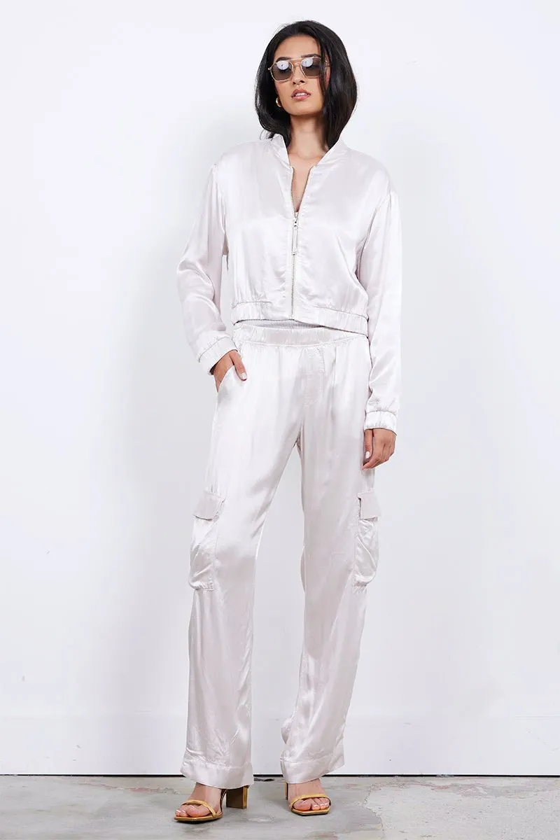 AGNES SILKY CARGO LONG PANT