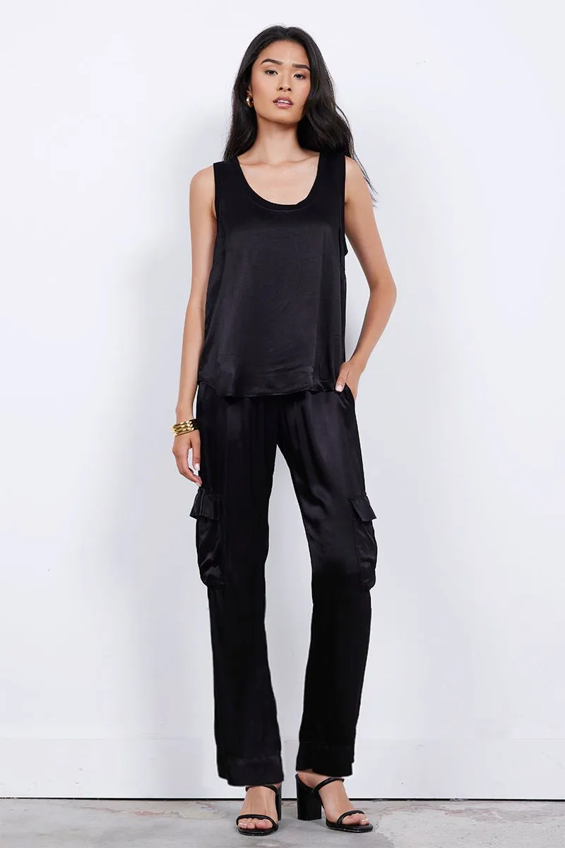 AGNES SILKY CARGO LONG PANT