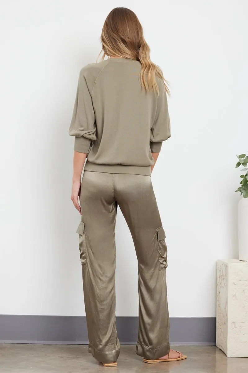 AGNES SILKY CARGO LONG PANT