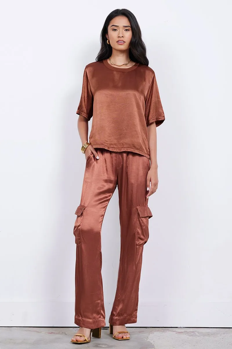 AGNES SILKY CARGO LONG PANT