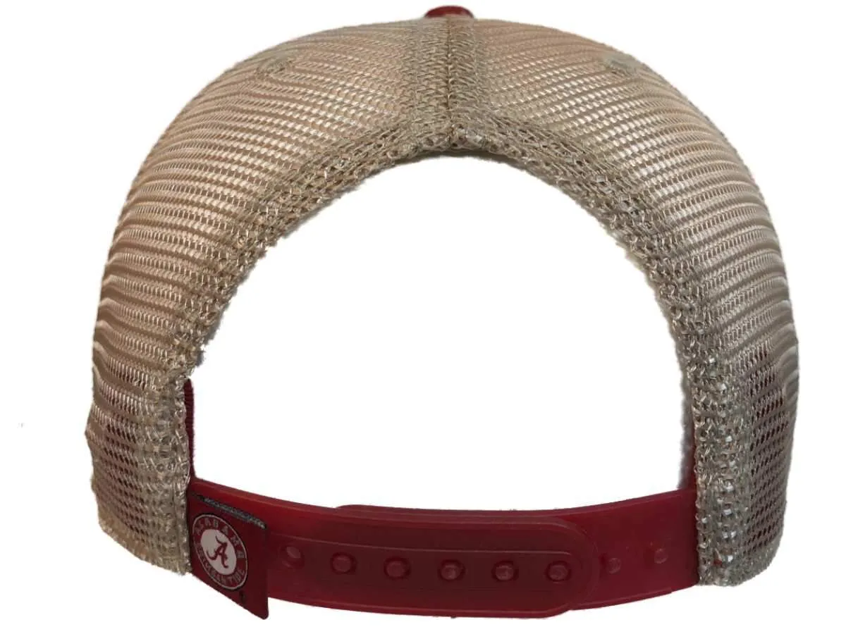 Alabama Crimson Tide TOW Red with Tan Mesh "Roll Tide" Snapback Slouch Hat Cap