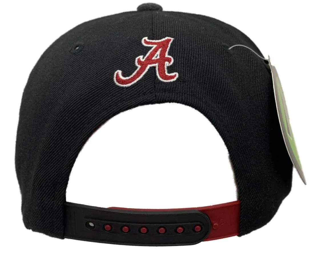 Alabama Crimson Tide Zephyr Bama Carpet Logo Black & Gray Adj. Flat Bill Hat Cap