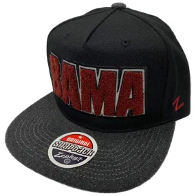 Alabama Crimson Tide Zephyr Bama Carpet Logo Black & Gray Adj. Flat Bill Hat Cap