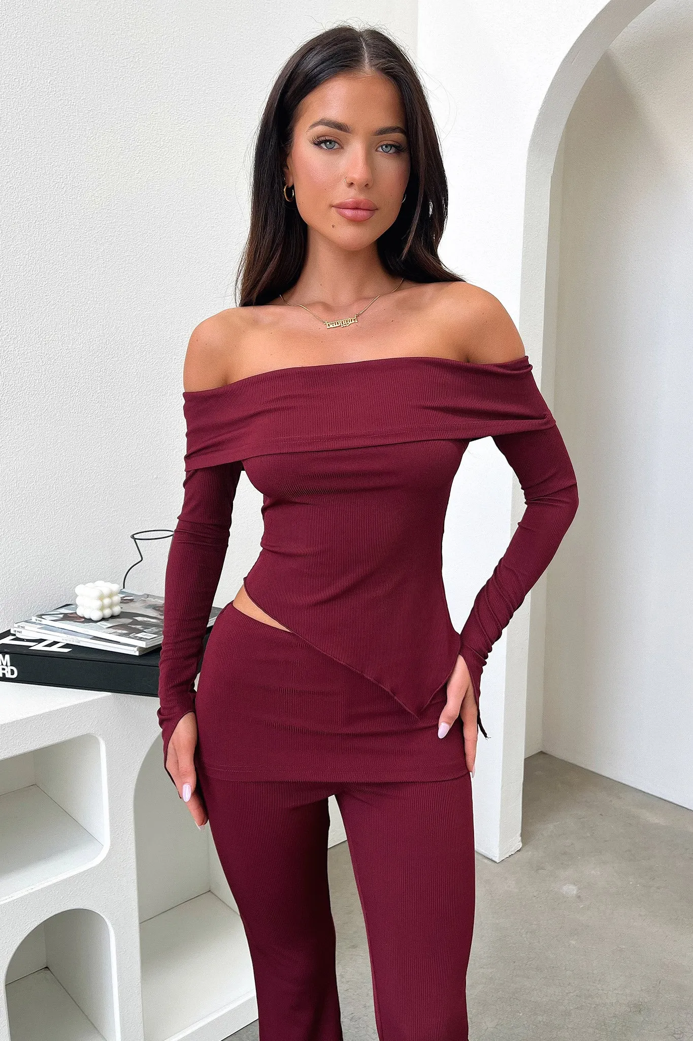 Aniston Pants - Burgundy