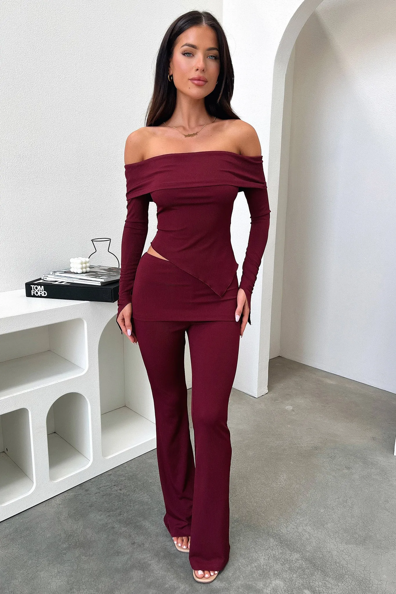 Aniston Pants - Burgundy