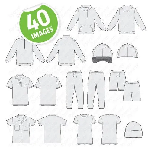 Apparel Line Art Template Pack (Download Only)