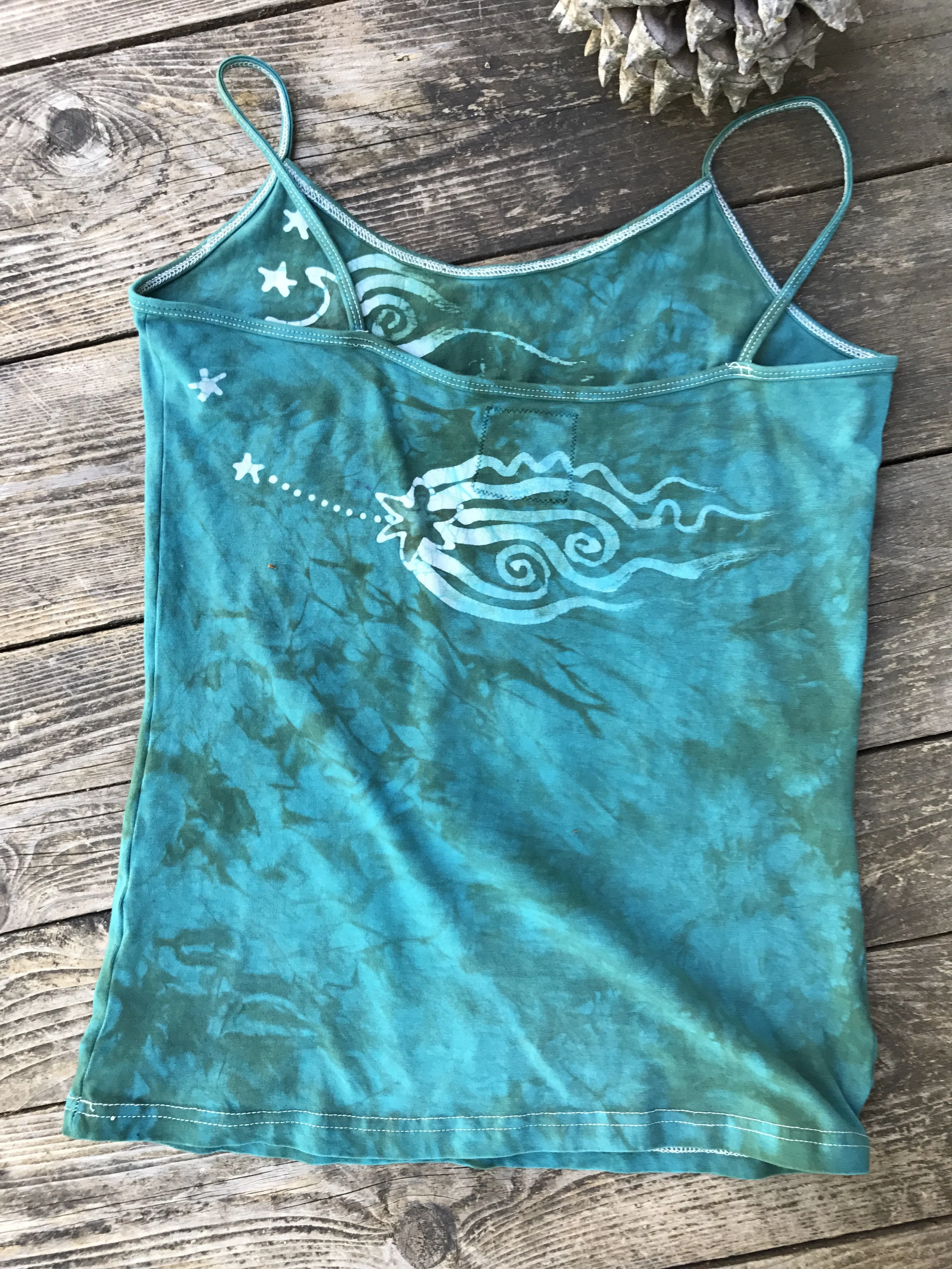 Aqua Seascape Stretchy Batik Camisole