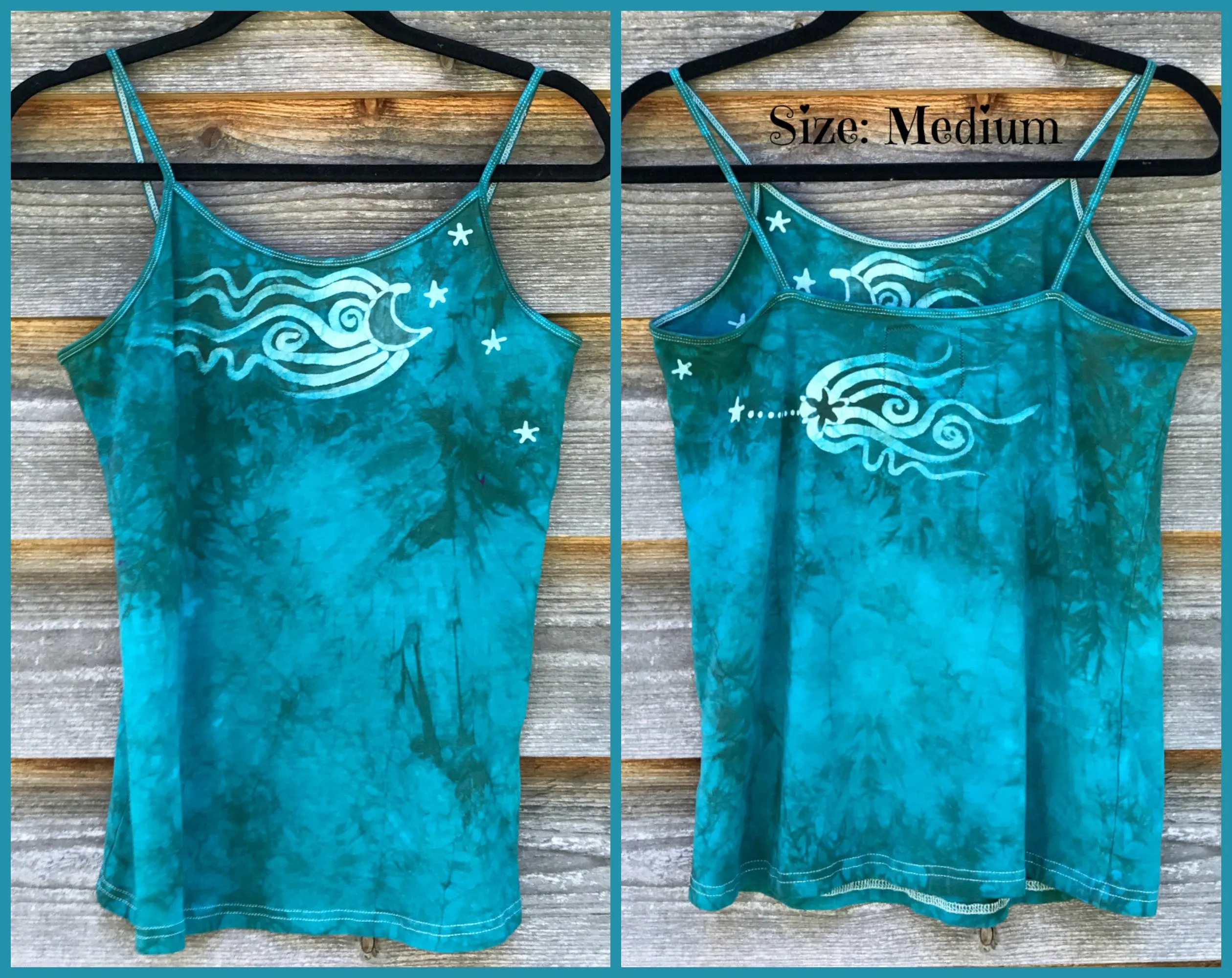 Aqua Seascape Stretchy Batik Camisole