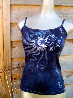 Batik Camisole in Navy Blue and Purple