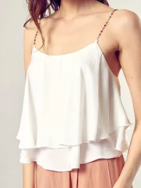 Bead Different Ruffled Camisole Top