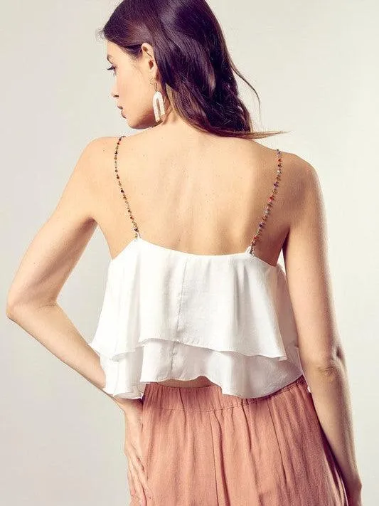 Bead Different Ruffled Camisole Top