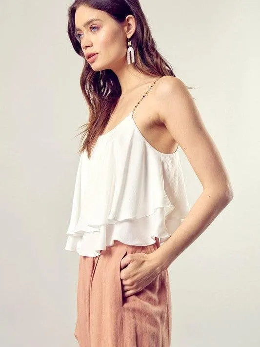 Bead Different Ruffled Camisole Top