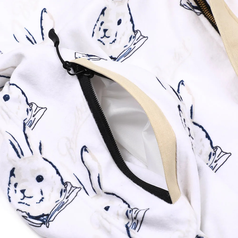 BEARRABBIT COLLAR FLEECE SHIRT WHITE