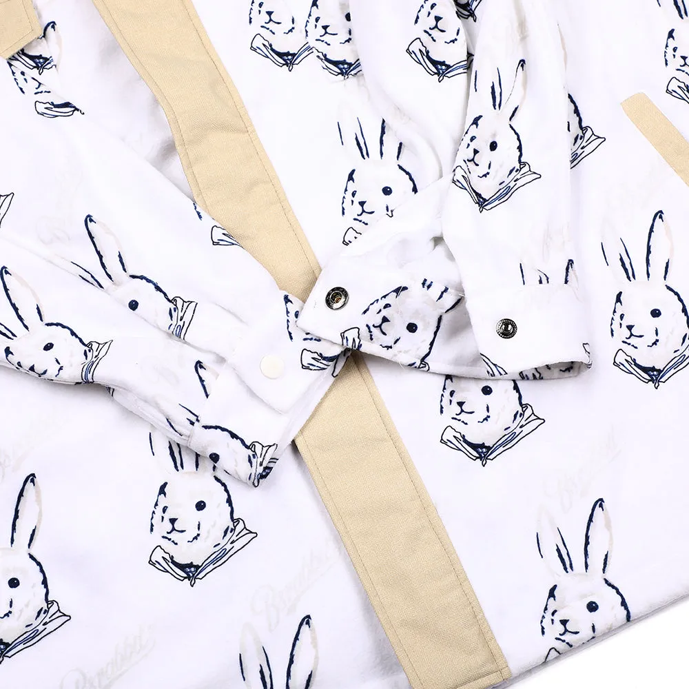 BEARRABBIT COLLAR FLEECE SHIRT WHITE