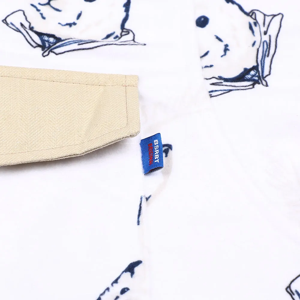 BEARRABBIT COLLAR FLEECE SHIRT WHITE