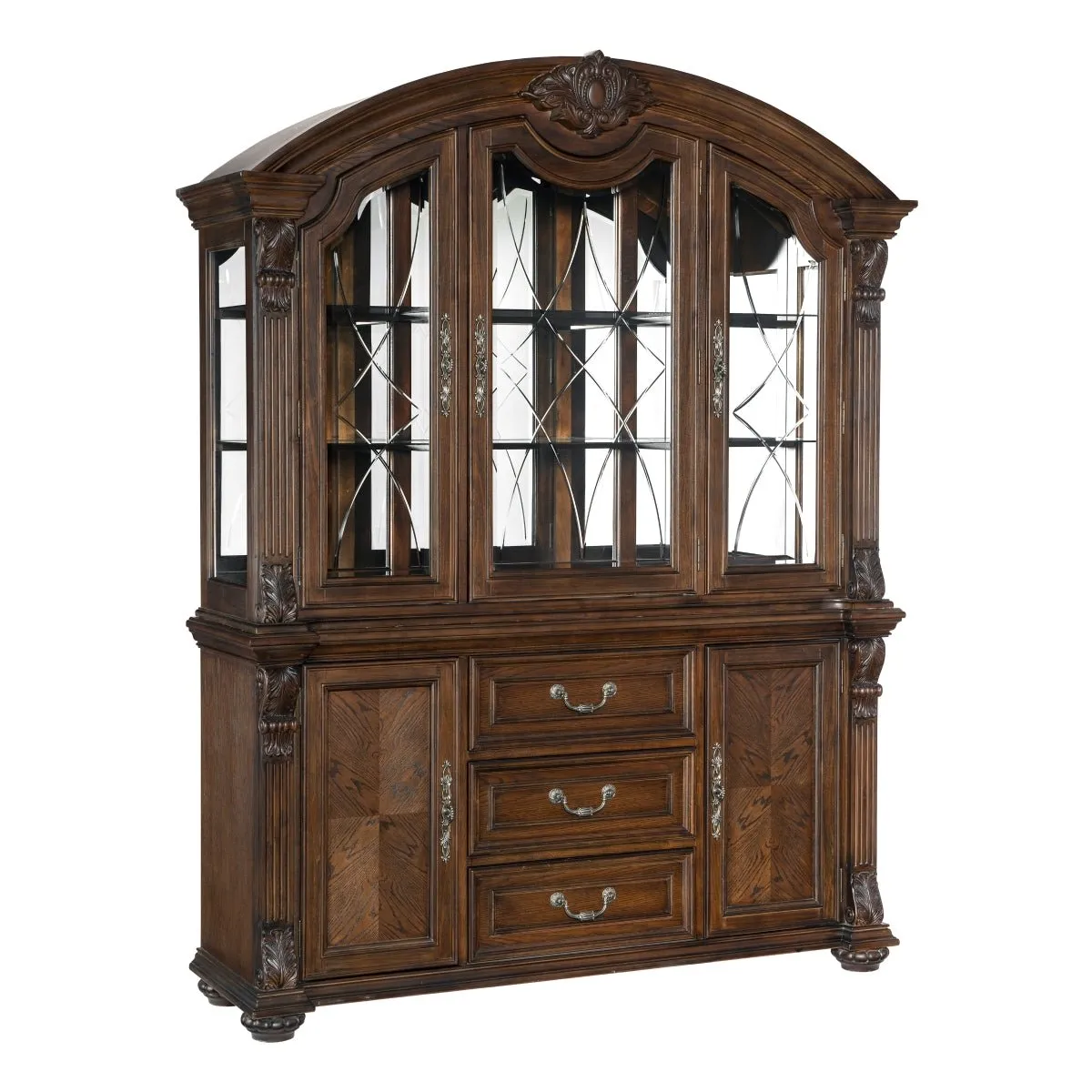 Bergen Collection Dark Oak Buffet & Hutch