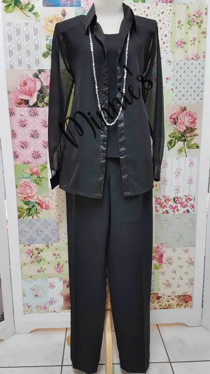 Black 3-Piece Pants Set BS0159