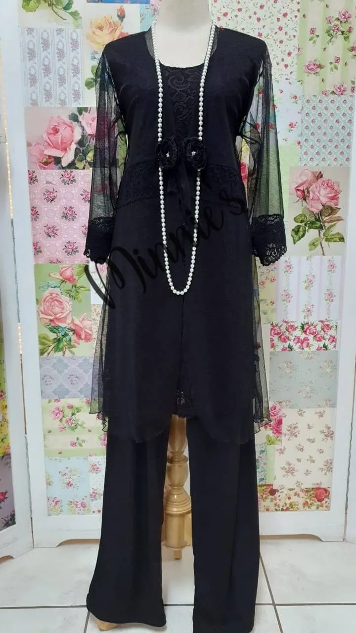 Black 3-Piece Pants Set LR0483