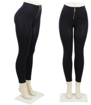 black high waist leggings w/zipper front Case of 60