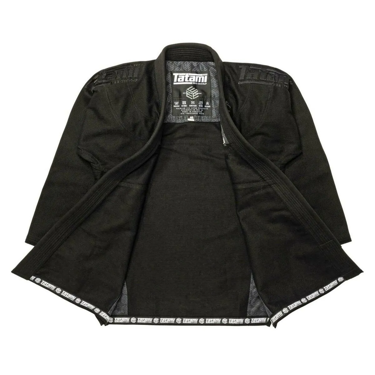 Black on Black Tatami Fightwear Estilo Black Label Mens BJJ Gi