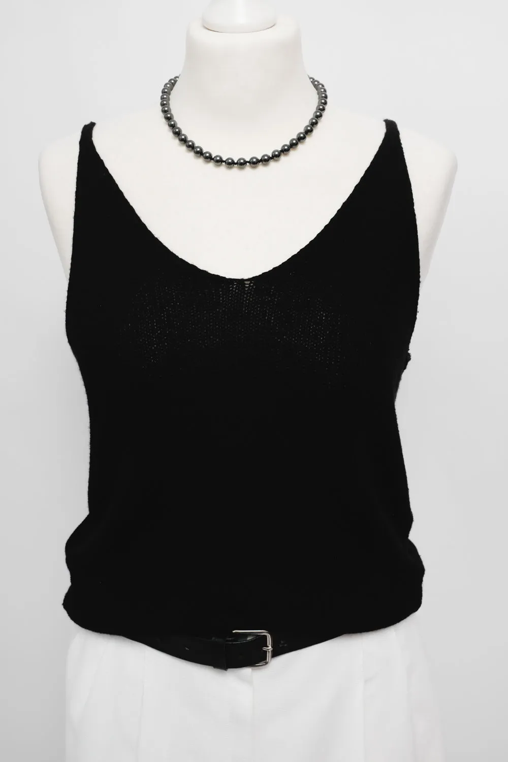 BLACK V KNIT CAMISOLE