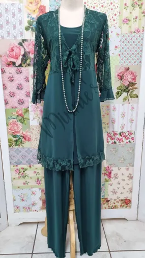 Bottle Green 3-Piece Pants Set LR0475