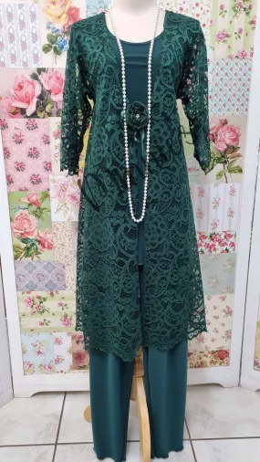 Bottle Green 3-Piece Pants Set LR0484