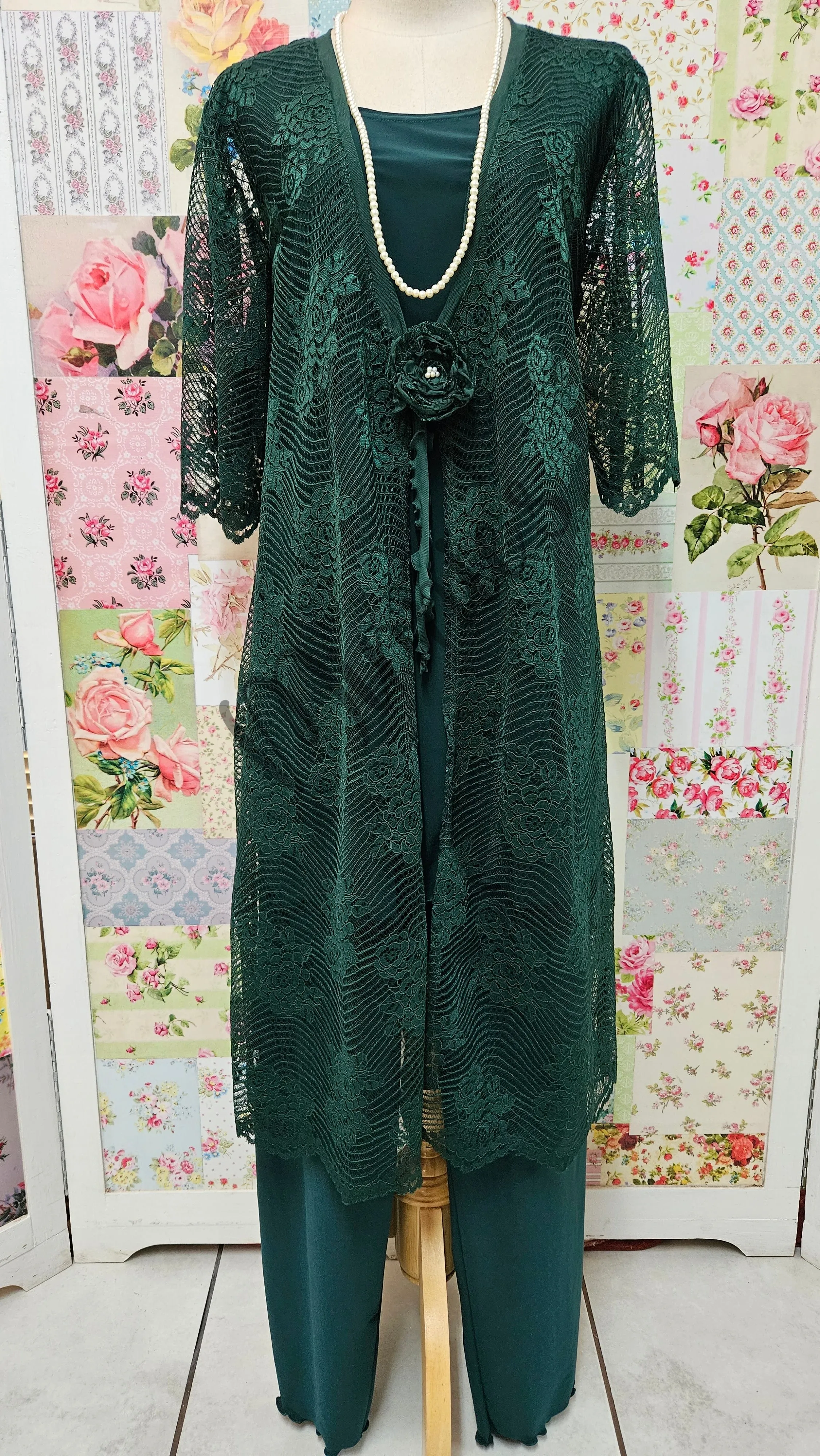 Bottle Green 3-Piece Pants Set LR0484