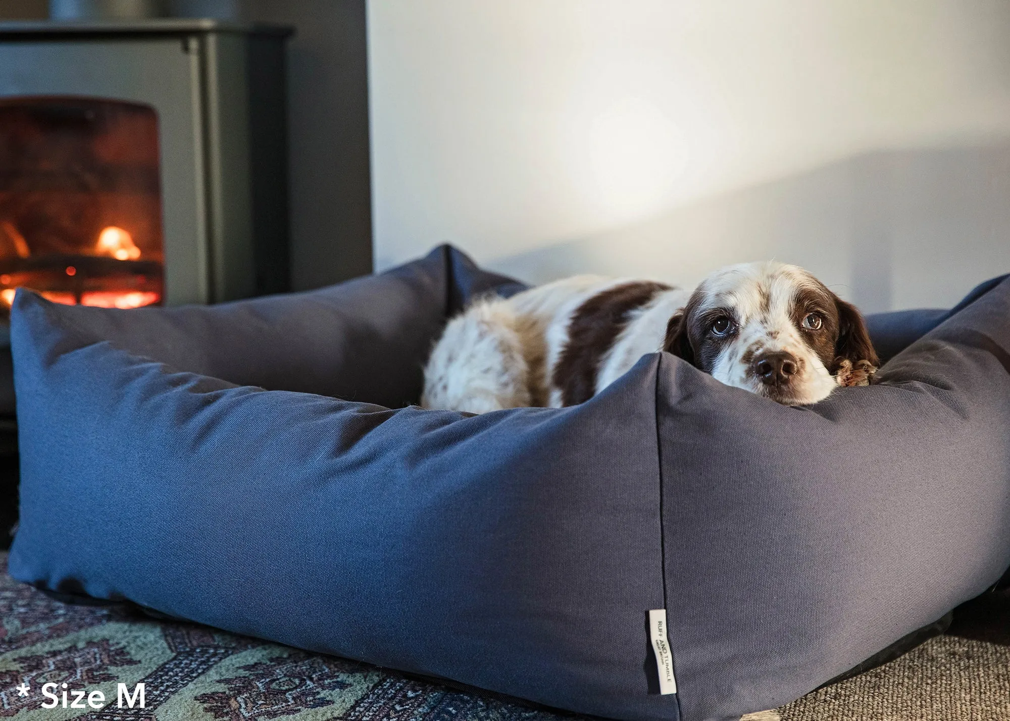 Burnham Bolster Dog Bed - Denim