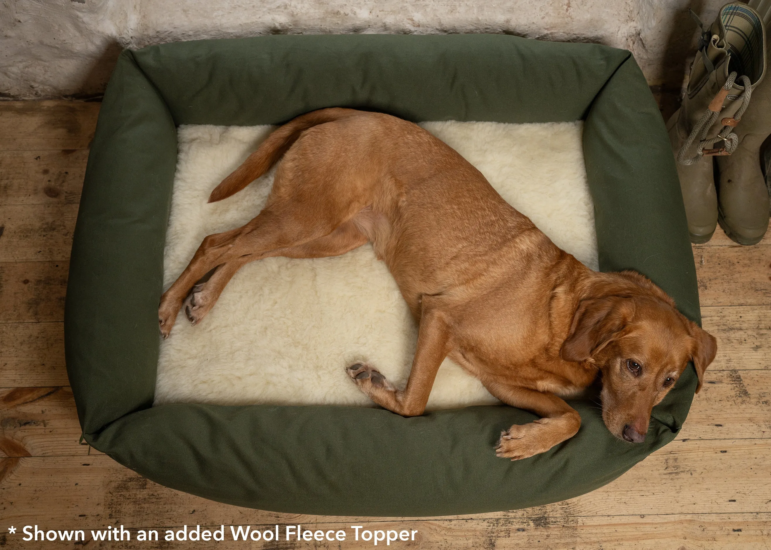 Burnham Bolster Dog Bed - Olive