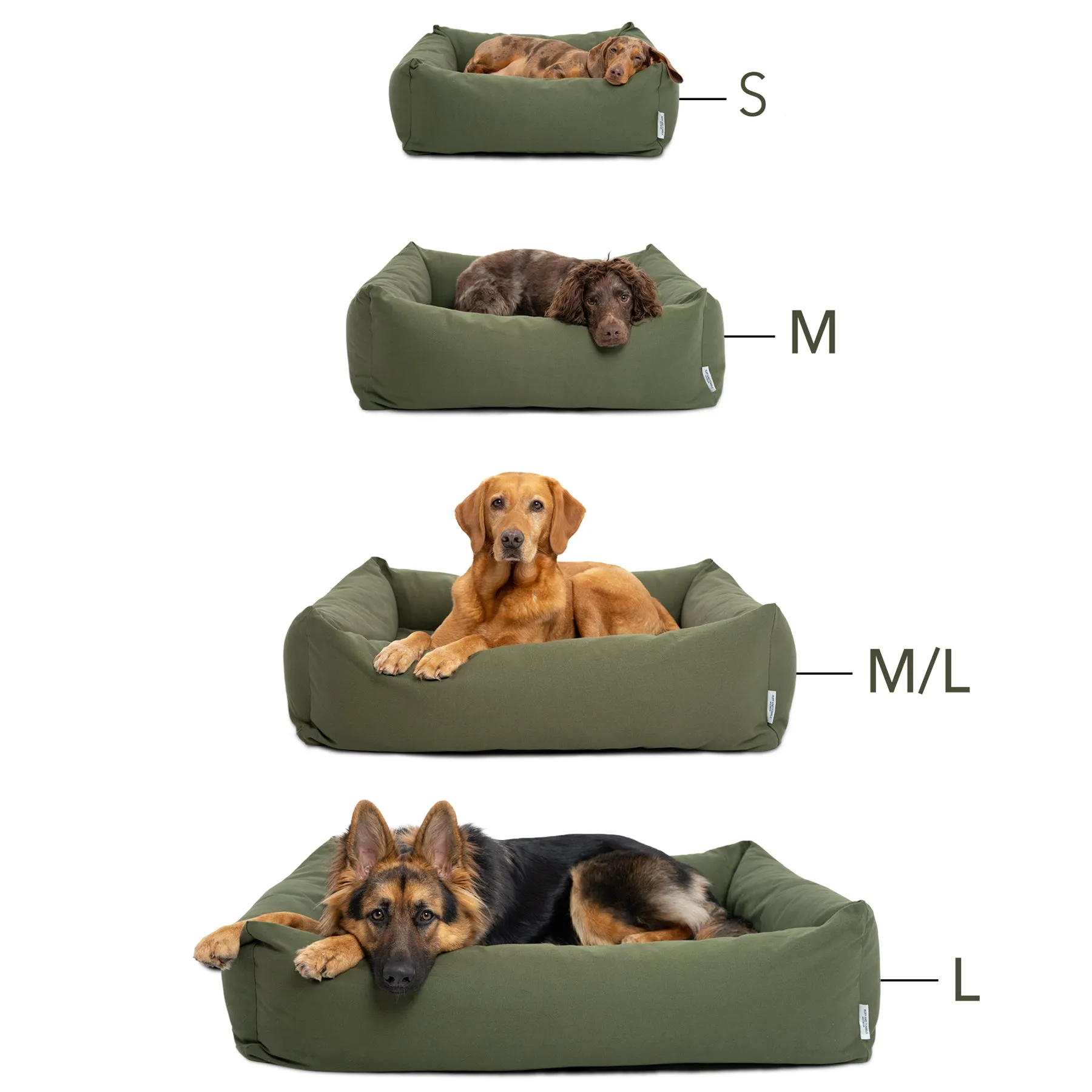 Burnham Bolster Dog Bed - Olive