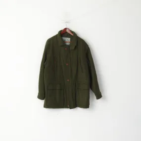 BUSH Vintage Hudson Bay Men 50 L Jacket Green Wool Cachmere Sportswear Canadian Coat