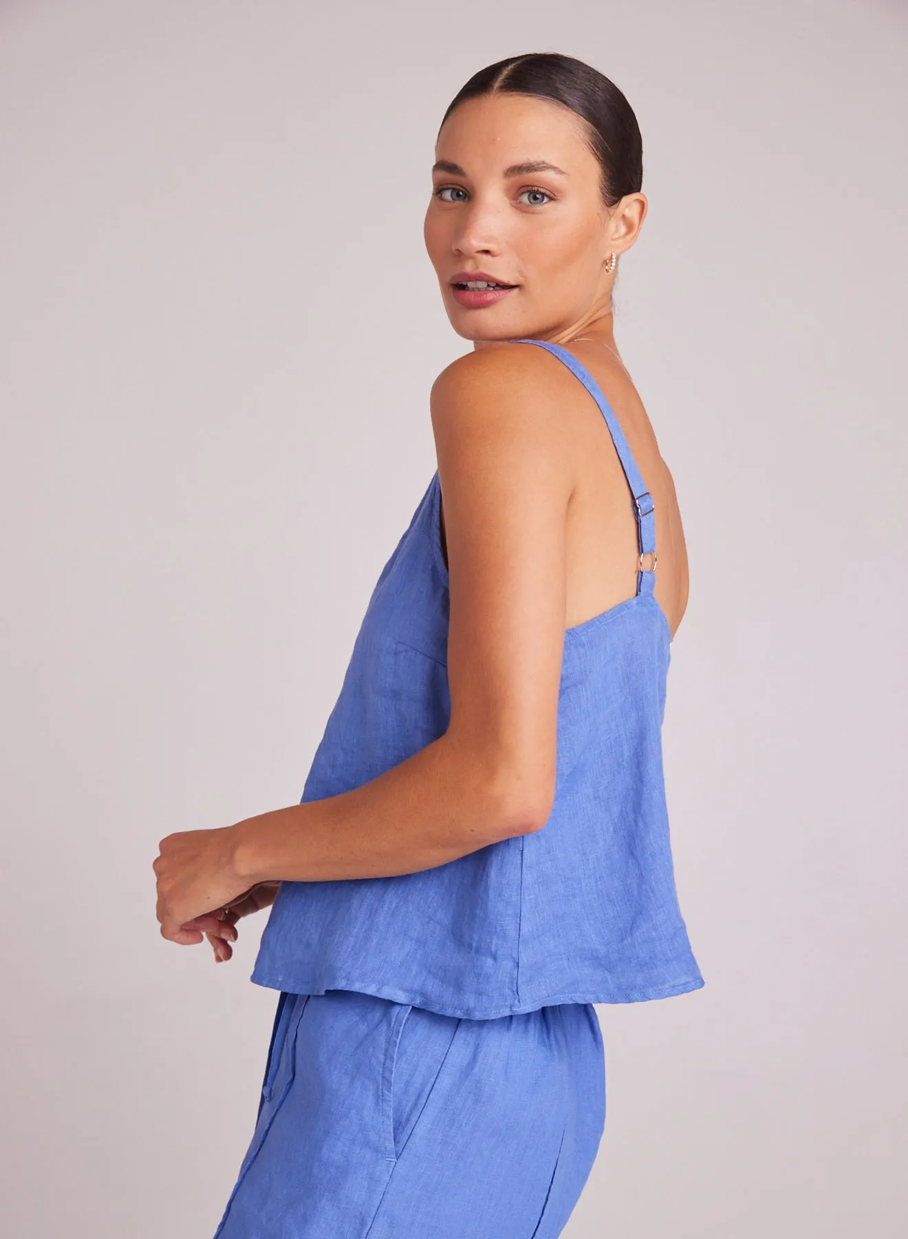 Button Front Cami - Bahia Blue