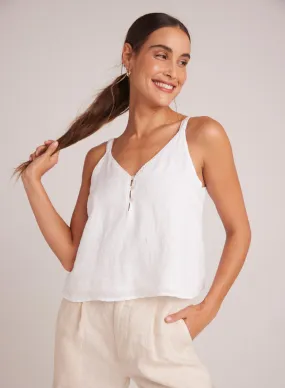 Button Front Cami - White