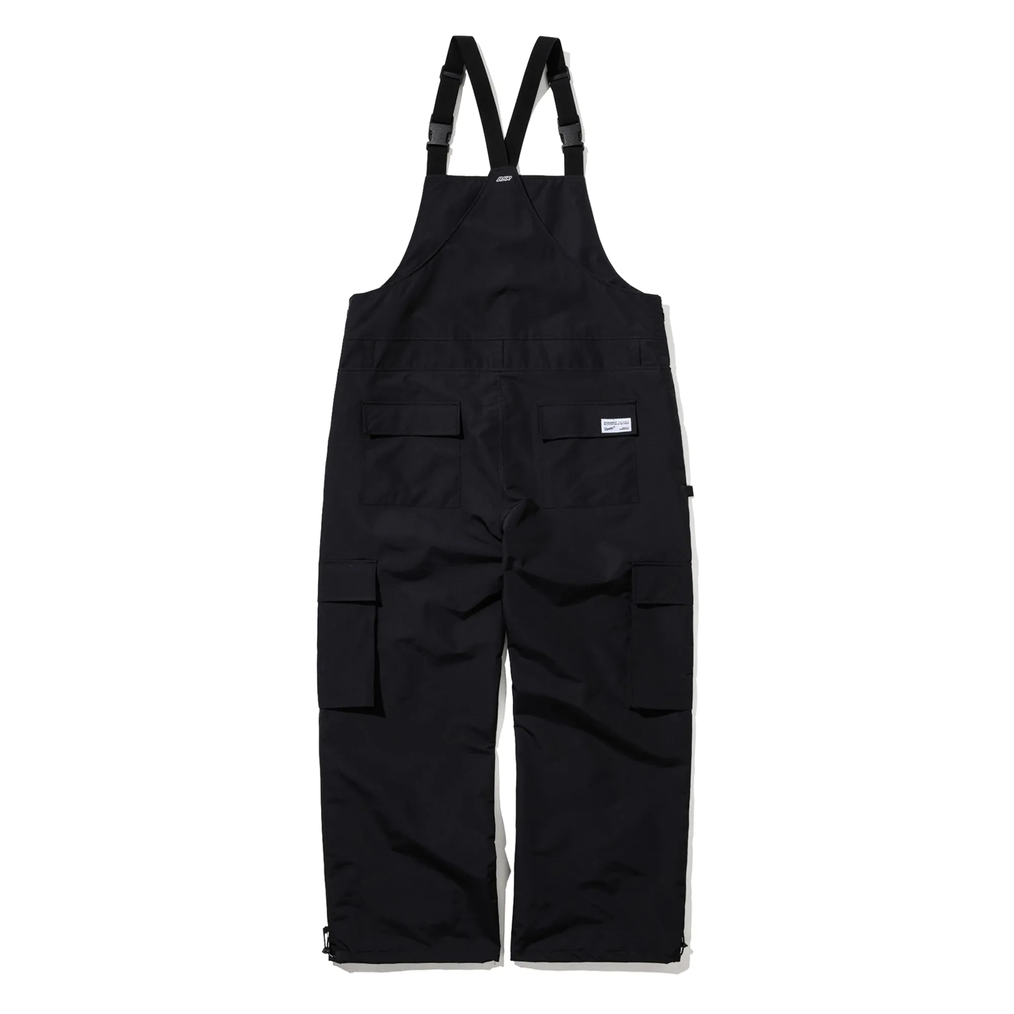 CARGO POCKET WIDE BIB PANTS BLACK