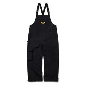 CARGO POCKET WIDE BIB PANTS BLACK