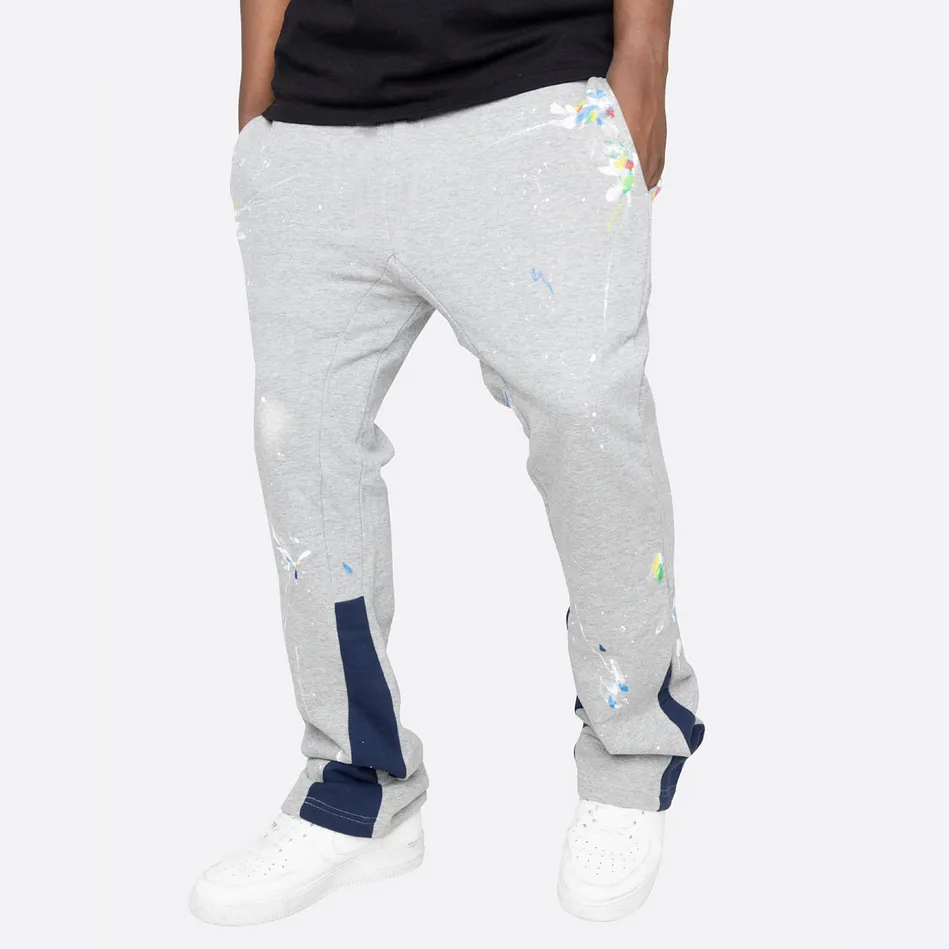 Casual Paint Splatter Flare Sweatpants Trousers