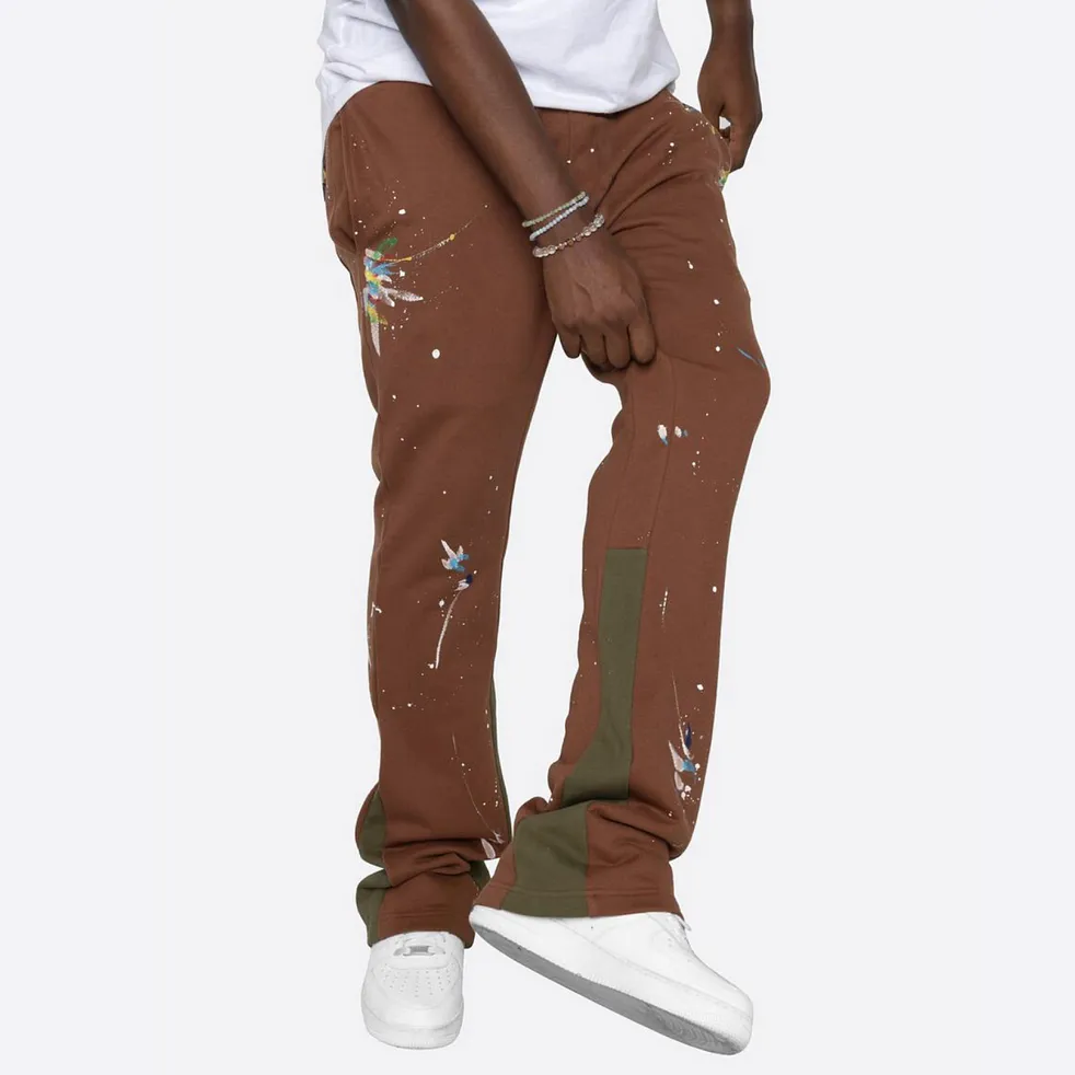 Casual Paint Splatter Flare Sweatpants Trousers