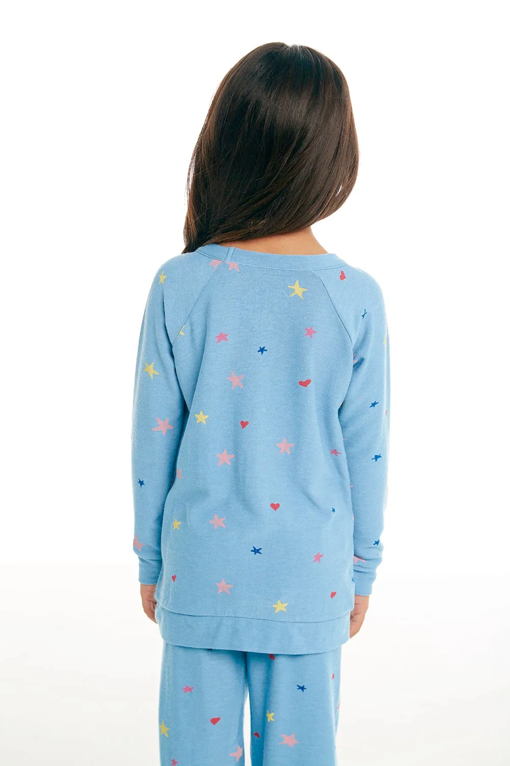 CHASER KIDS - Girls Raglan Pullover "Hearts & Stars"