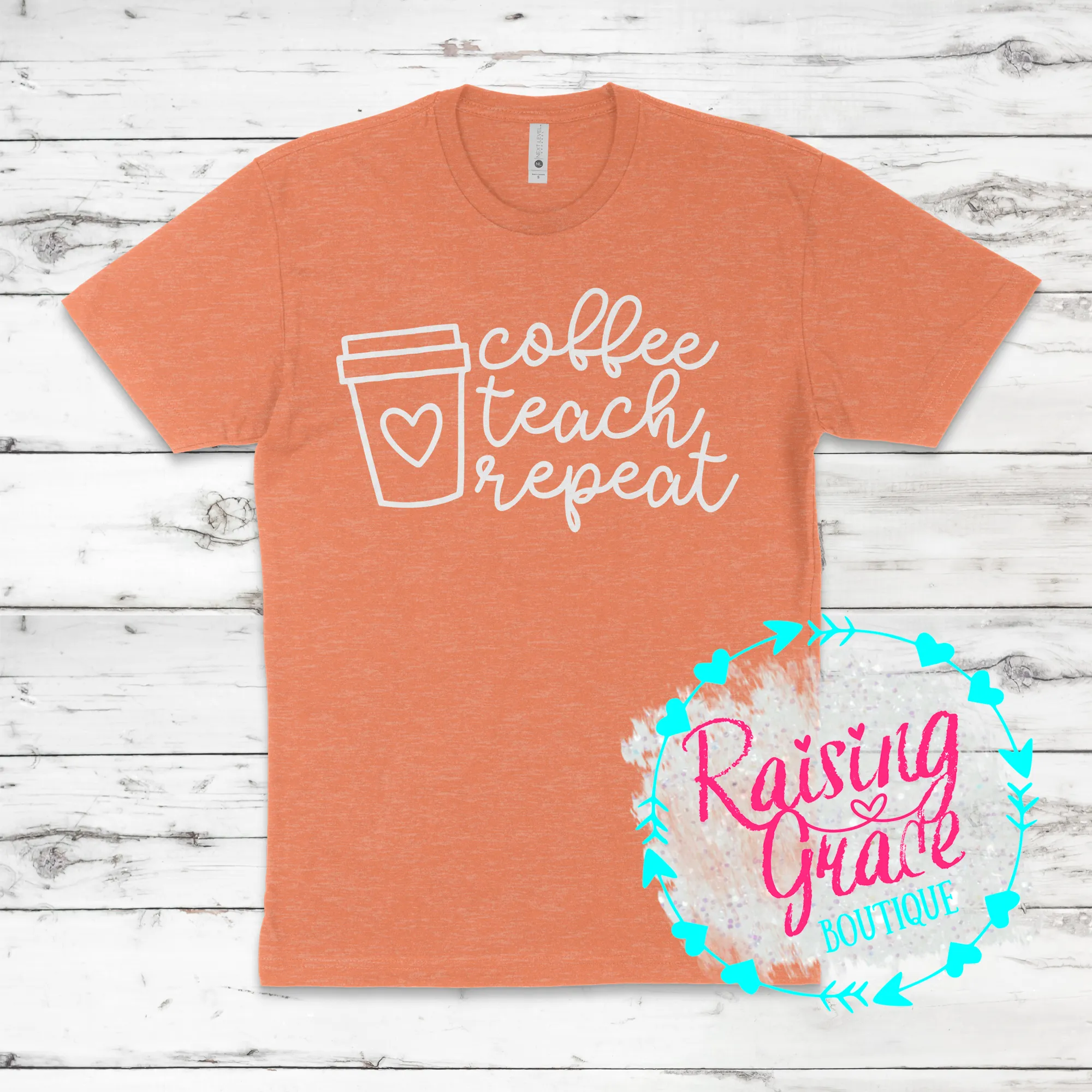 Coffee Teach Repeat T-Shirt - Adult