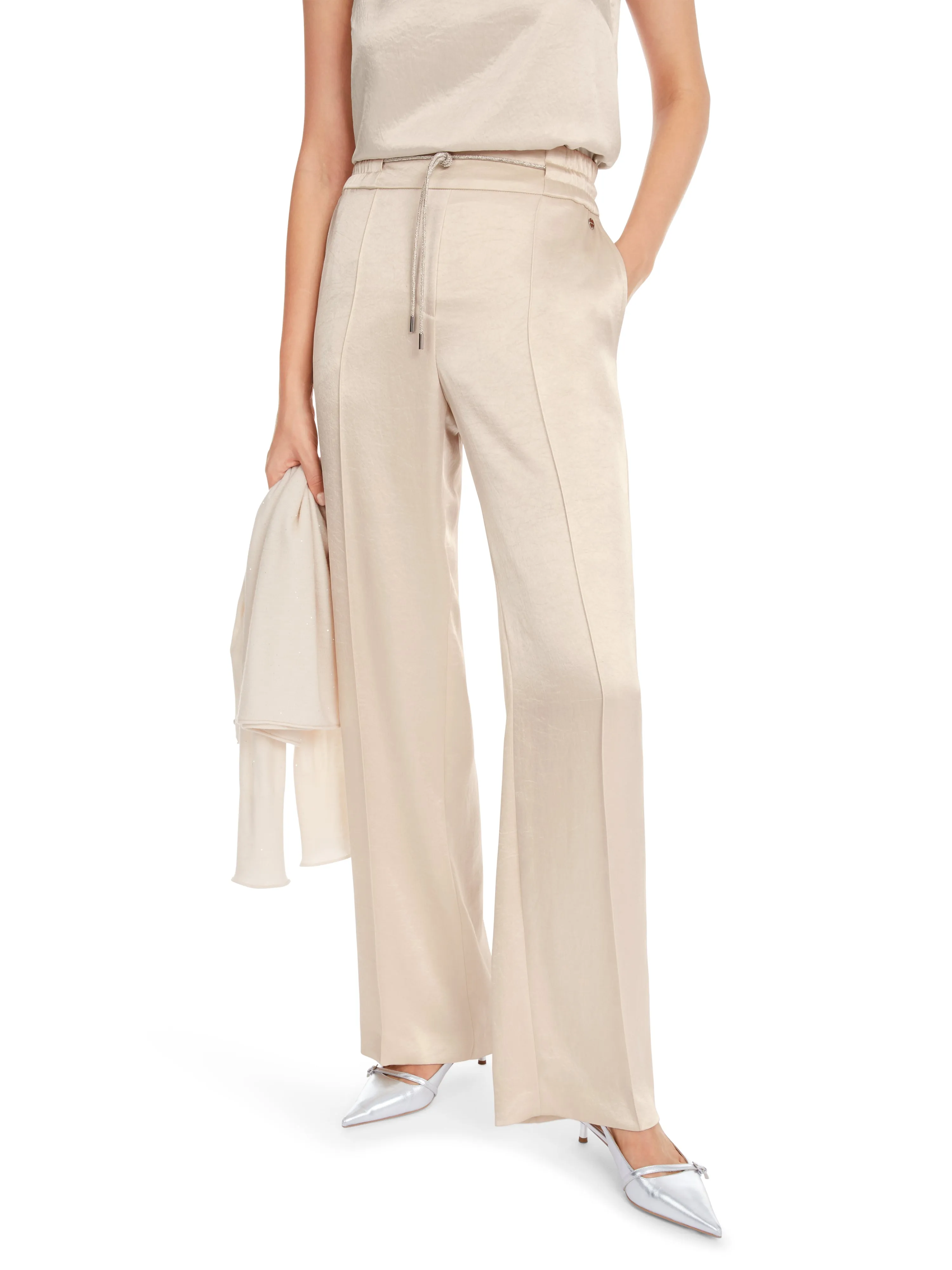 Deep Pearl Washington Pants With Crystal Belt