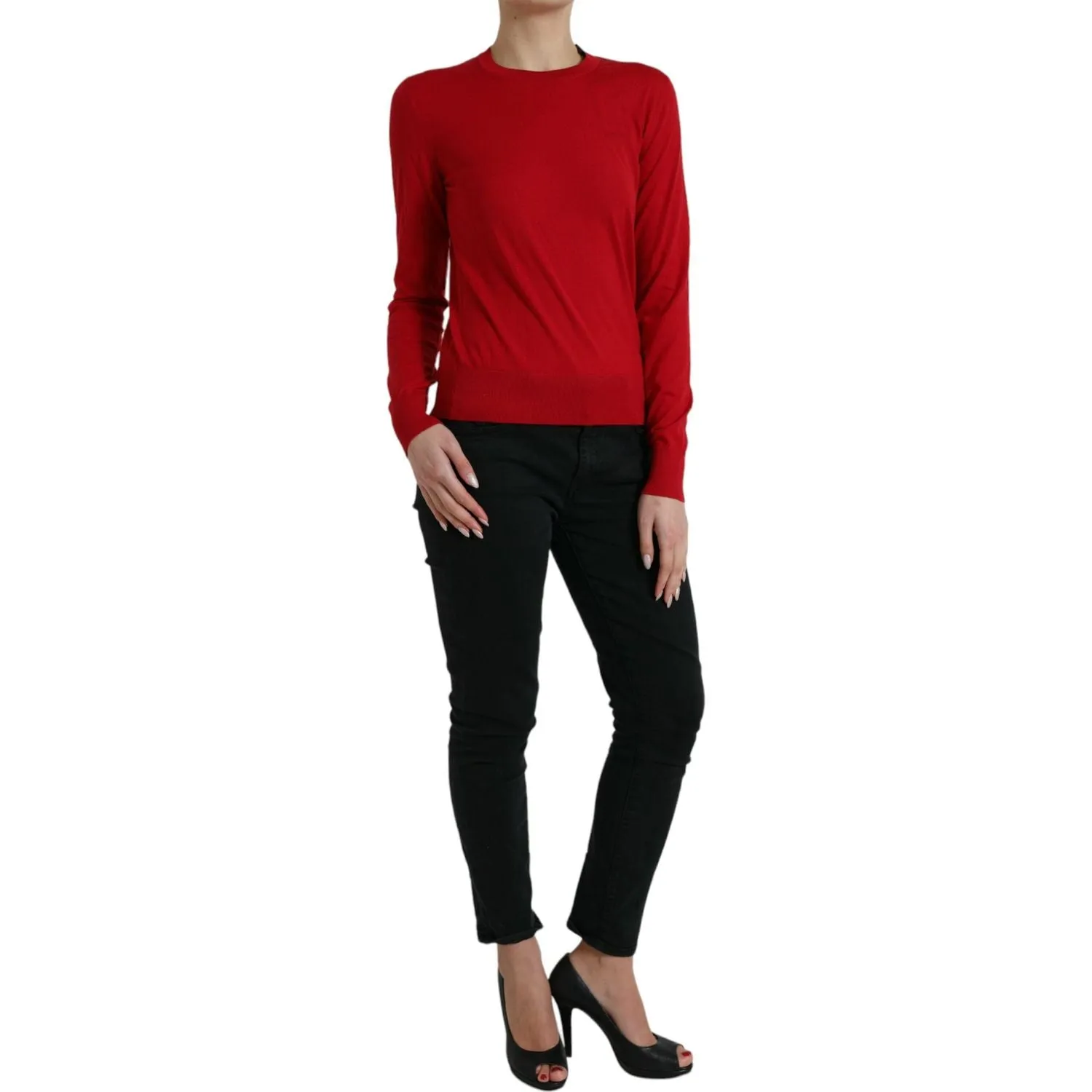 Dolce & Gabbana Radiant Red Wool Pullover Sweater