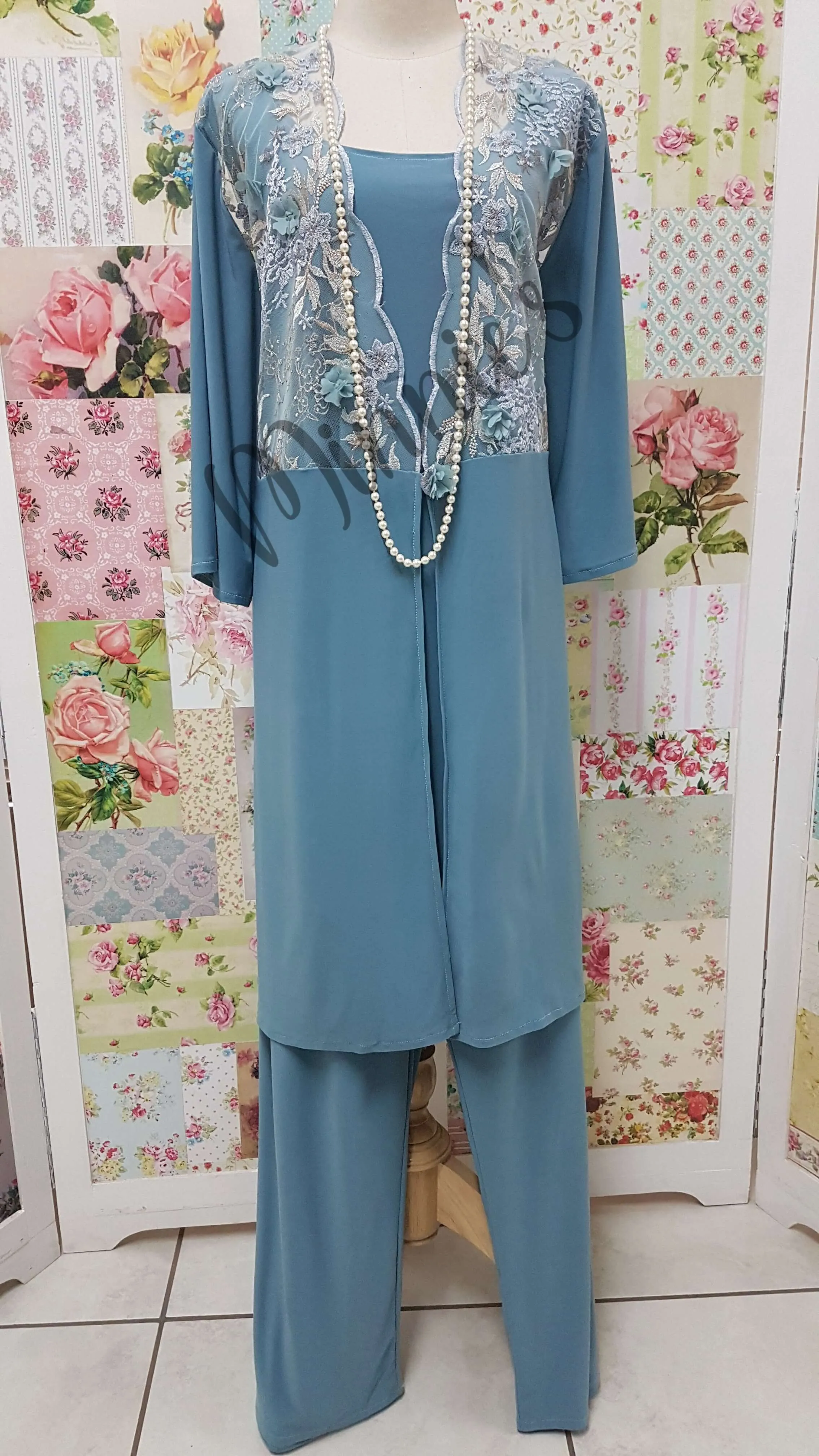 Duck Egg Blue 3-Piece Pants Set MB0236