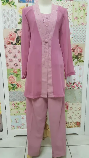 Dusty Pink 3-Piece Pants Set HE055