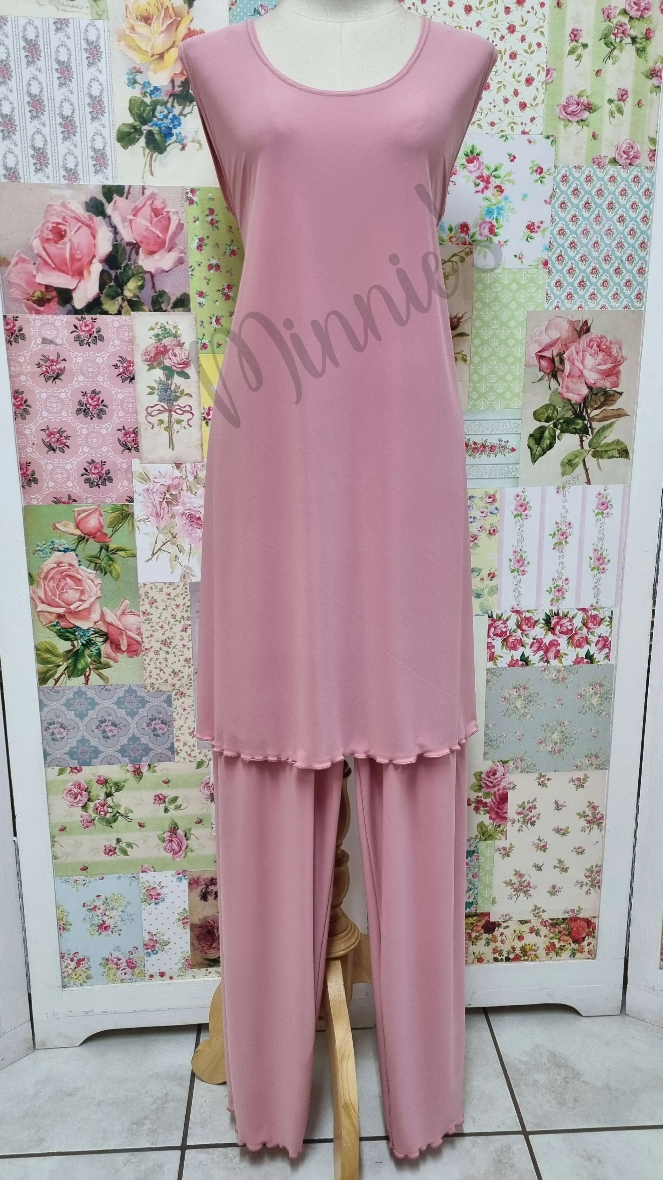 Dusty Pink 3-Piece Pants Set LR072