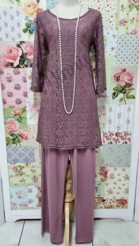 Dusty Pink 3-Piece Pants Set SH030