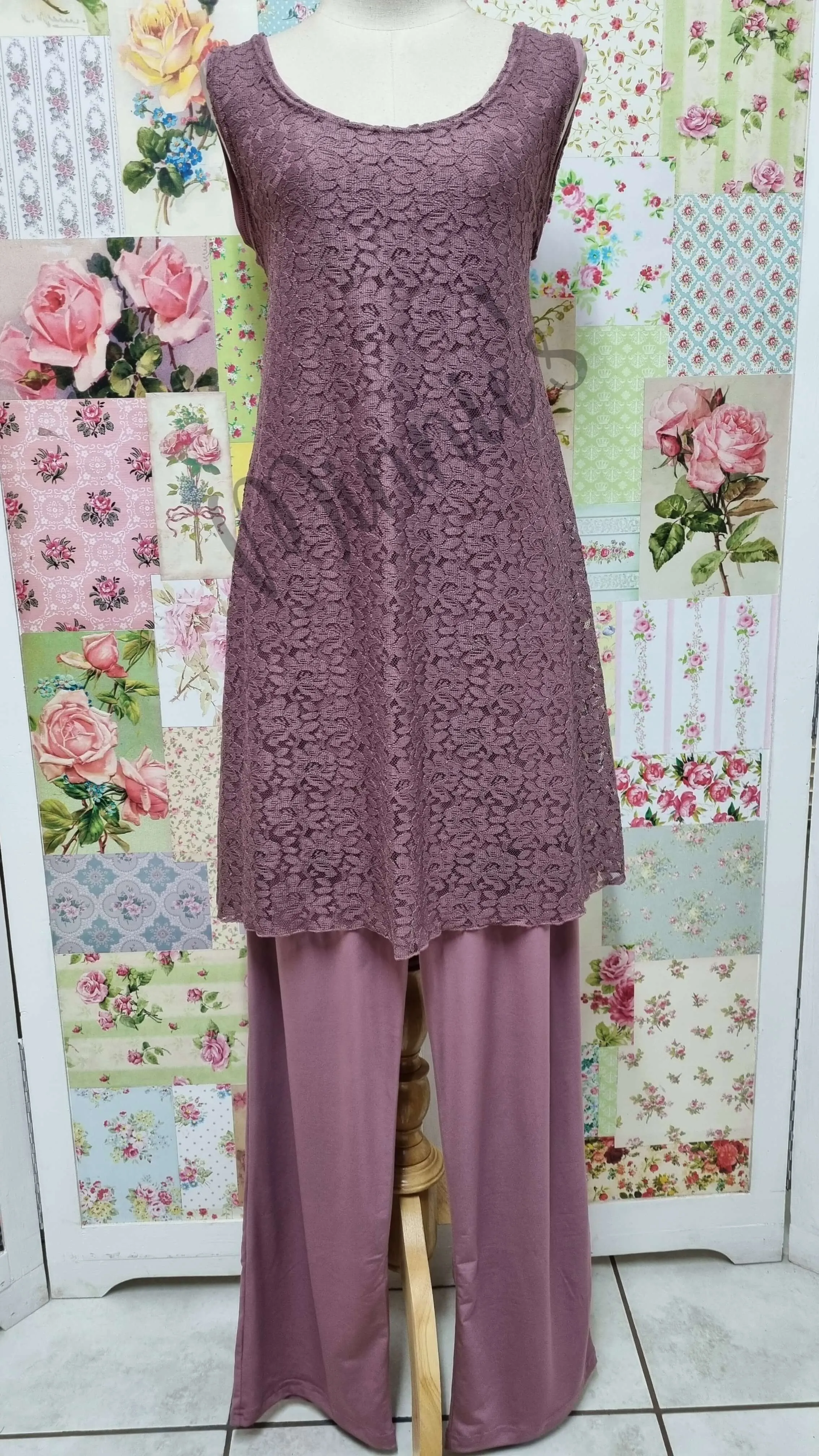 Dusty Pink 4-Piece Pants Set SH075