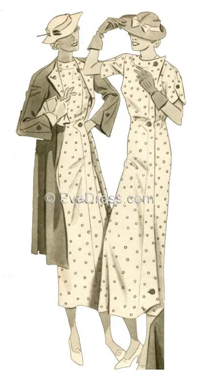 E-PATTERN 1935 Street Frock & Coat  E6330