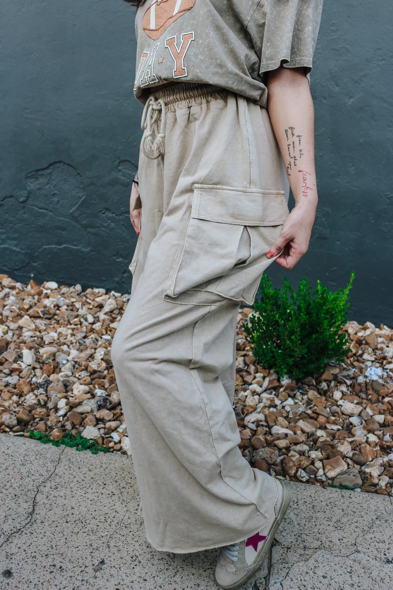 Effortless Behavior Khaki Cargo Pants